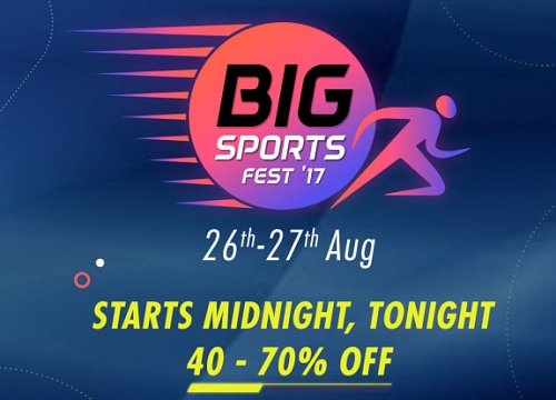 India Desire : Myntra Big Sports Fest : Upto 70% Off On Sports Fashion + Extra 10% PhonePe Cashback [26th - 27th Aug 2017]
